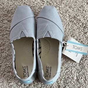 TOMS Classic Gray Canvas Slip-Ons